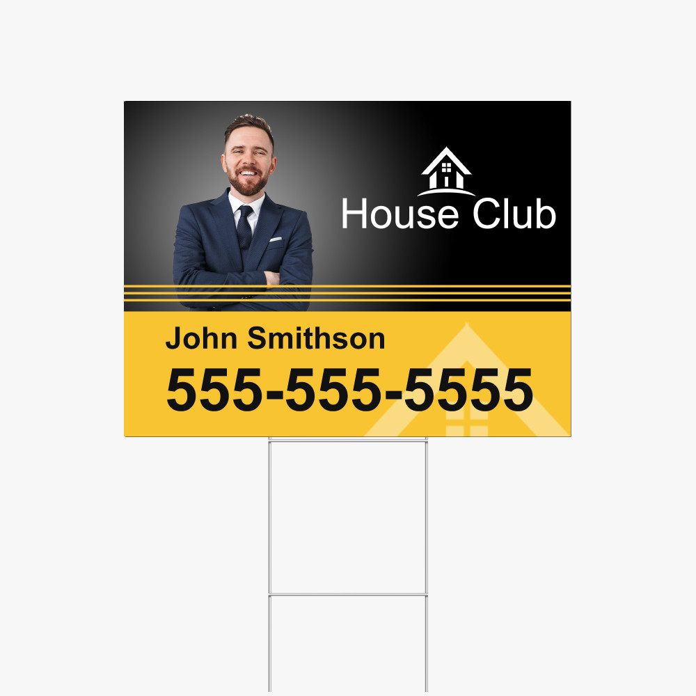 Custom yard sign with H-stake