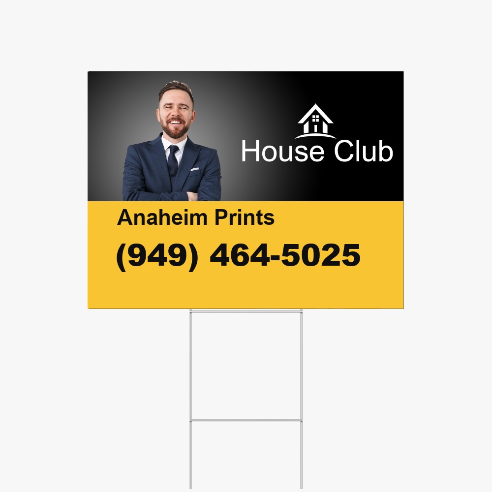 Custom yard sign with H-stake — example design